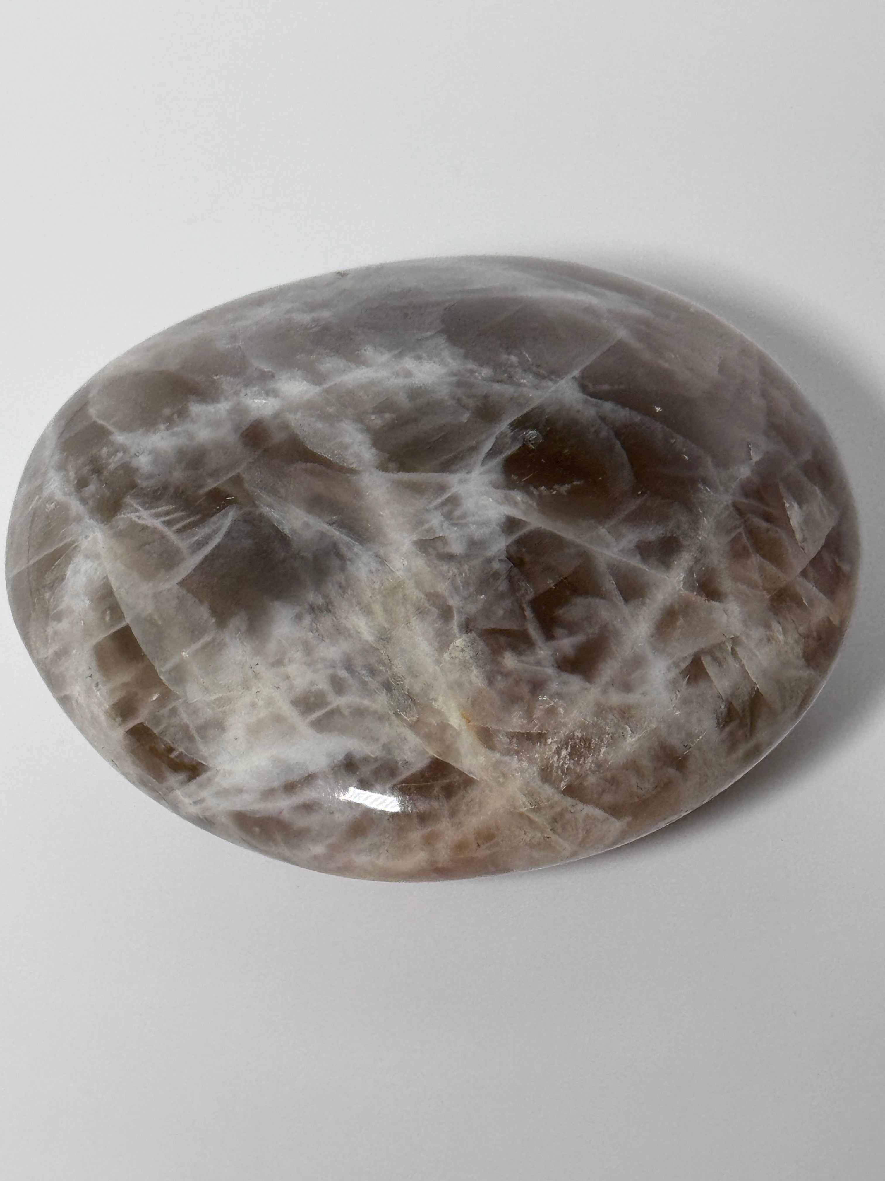 Peach Moonstone Palm Stone