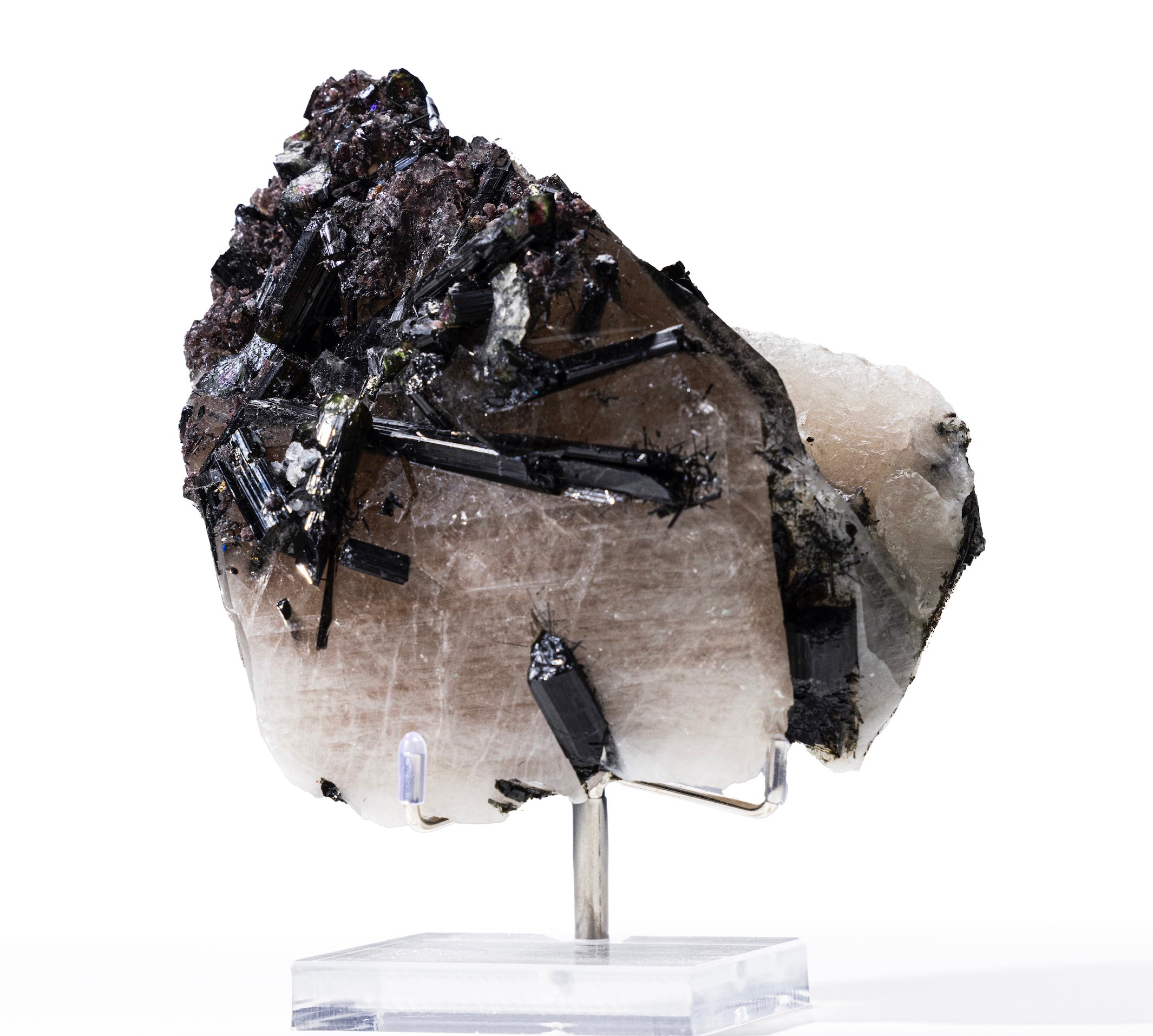 Green & Watermelon Tourmaline in Smoky Quartz