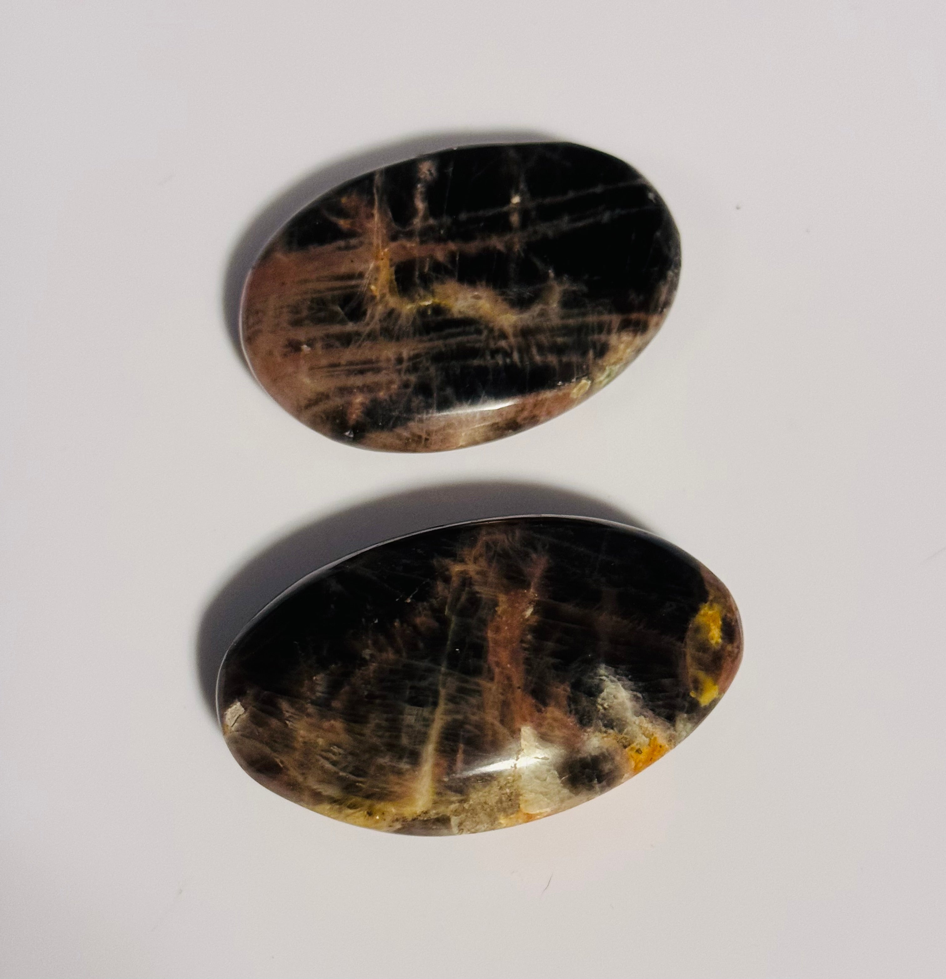 Black moonstone (flashy) Palm Stone