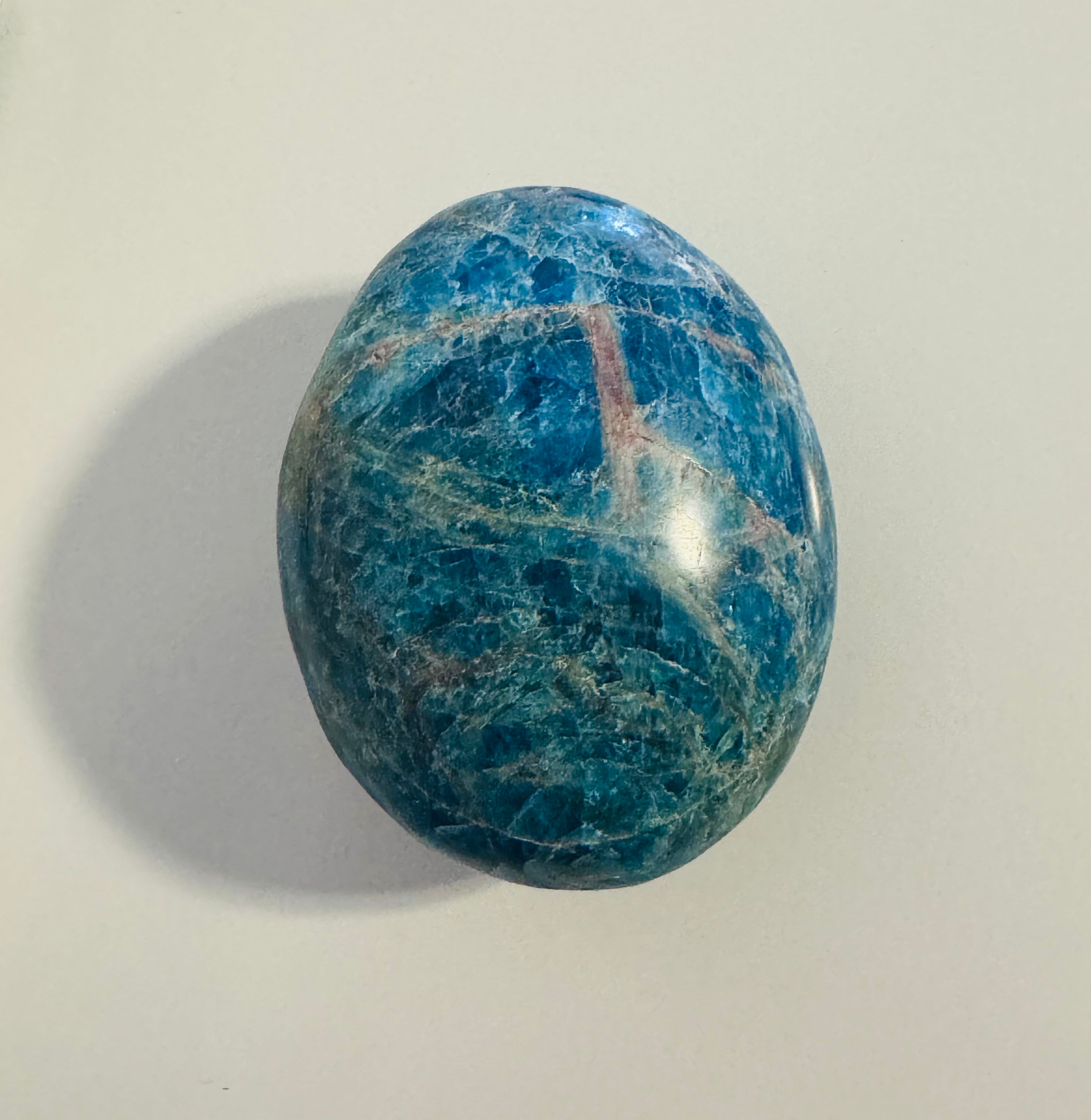 Blue apatite Palm Stone - Large